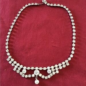 Vintage Drop Rhinestone Necklace